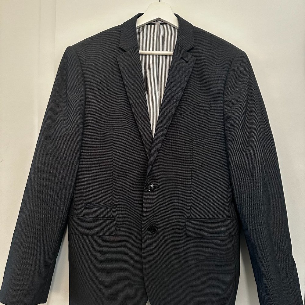 Dark Grey Express Photographer Blazer Jacket Slim Fit